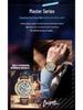 OCHSTIN Men's Skeleton Mechanical Watch - Genuine Leather, Waterproof, Fashionable Business Casual Wristwatch