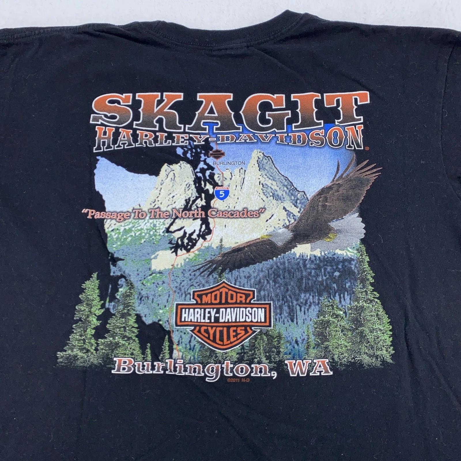 

Harley-Davidson Biker Shirt Mens XL Skagit Burlington WA Eagle Motorcycle 2011 3XL