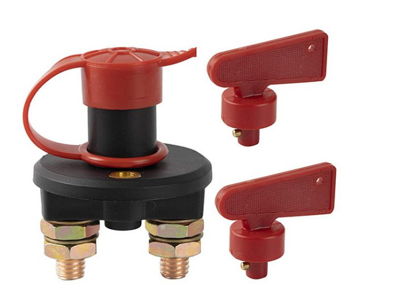 Dual-Hole Keyed RV Battery Disconnect Switch - Power Cut-off Isolator