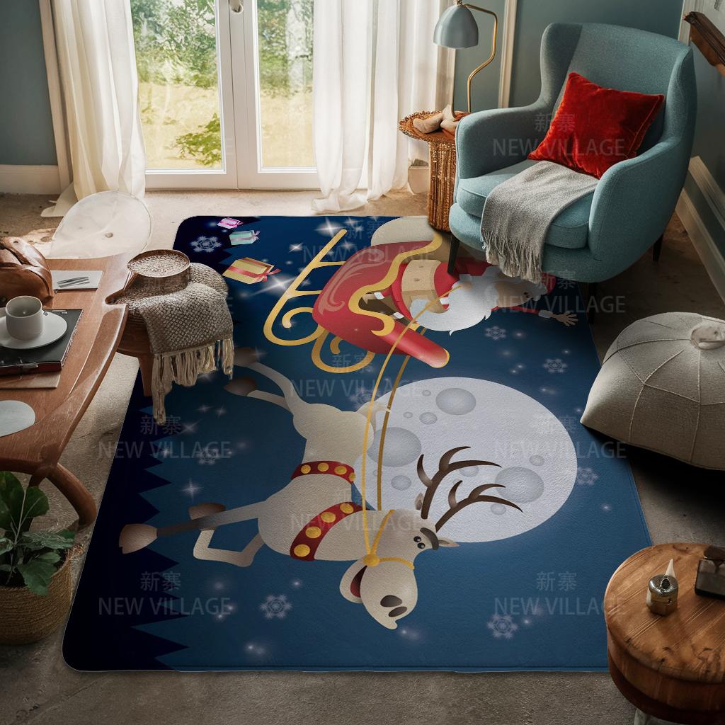 House Entrance Carpet Home Door Mat Living Room Bath Foot Bathroom Non-slip Water Absorption Rugs Bath Merry Christmas Winter