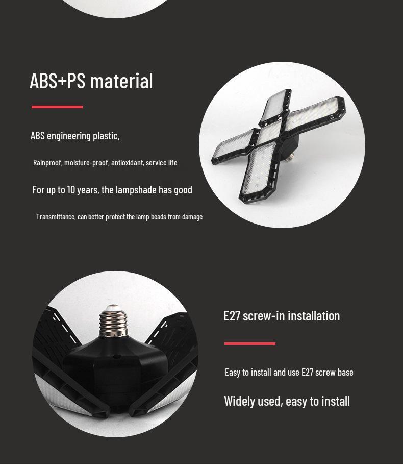 LED Deformable Garage Light - Adjustable 4-Leaf/5-Leaf Design