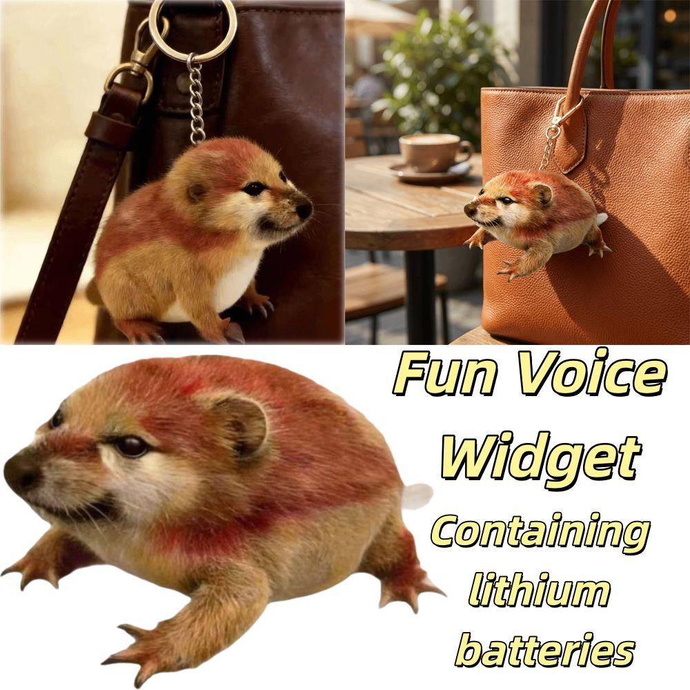 Built-in Sound Device Warrior Shield Plush Doll Keychain Talking Bag Pendant  Key Decoration