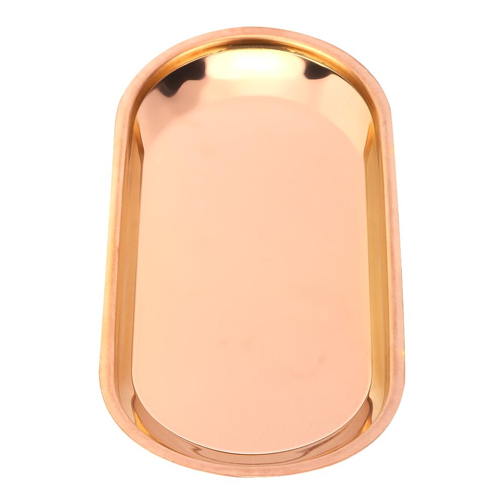 Edelstahl Nordic Oval Handtuch Tablett Lagerung Tablett Perfekte für Snack Kosmetik Schmuck(Kupfer)