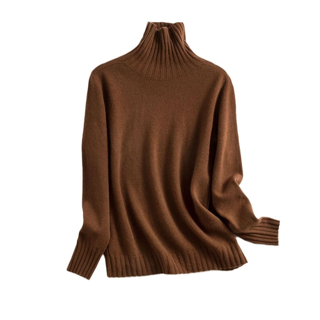 Seamless integrated wool sweater turtleneck new 0 all wool knitted sweater solid color casual slim bottoming sweater