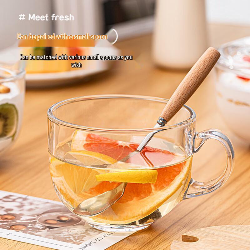 Shāng Qí Portable Glass Oatmeal Mug Set with Lid and Spoon