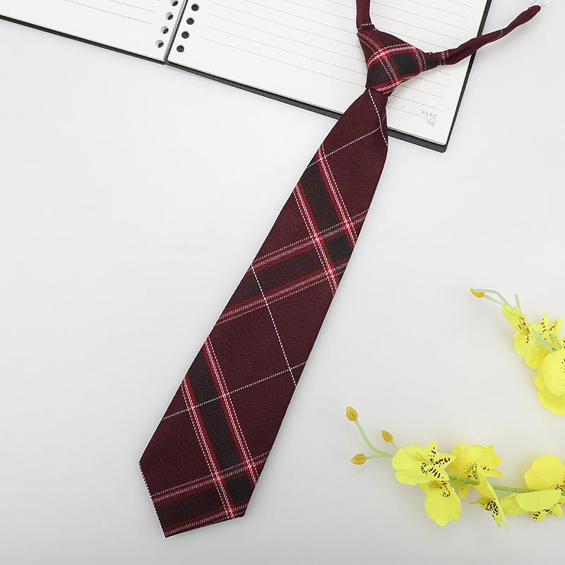 Jk Small Tie Female College Style Lazy Japanese Plaid Uniform Shirt Tie Student Ins Men'S And Women'S Short Styles Free Of Charge