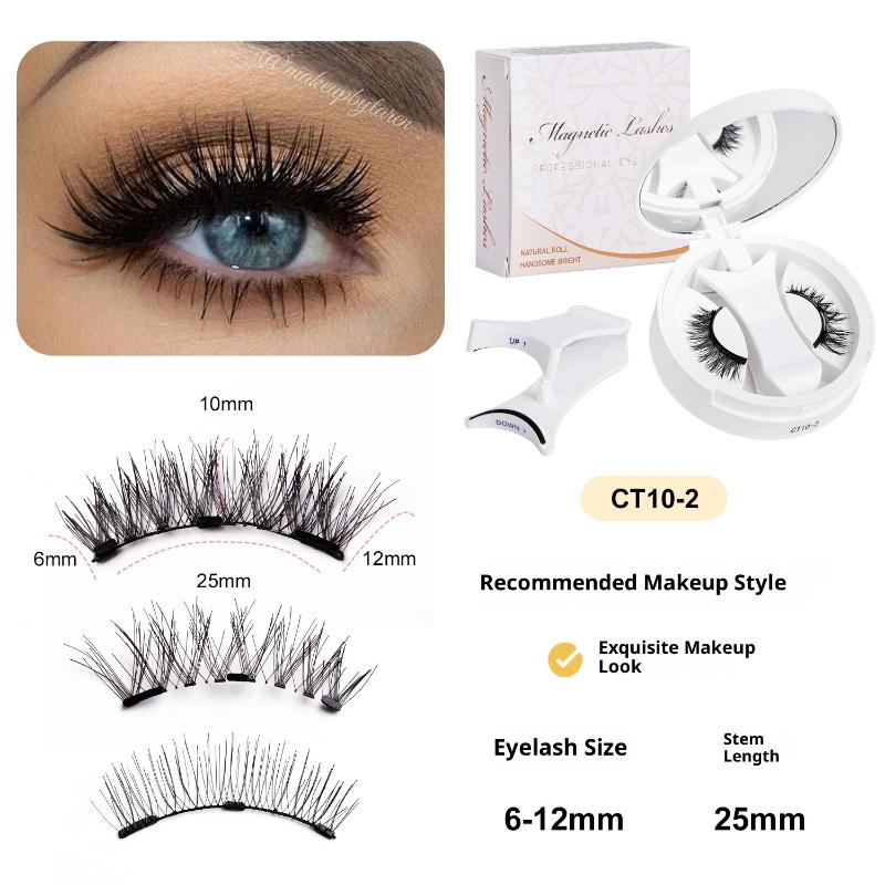 Kit de Pestañas Magnéticas para Aplicación sin Esfuerzo Pestañas Postizas Reutilizables de Larga Duración Con Estuche de Almacenamiento Para Maquillaje Diario
