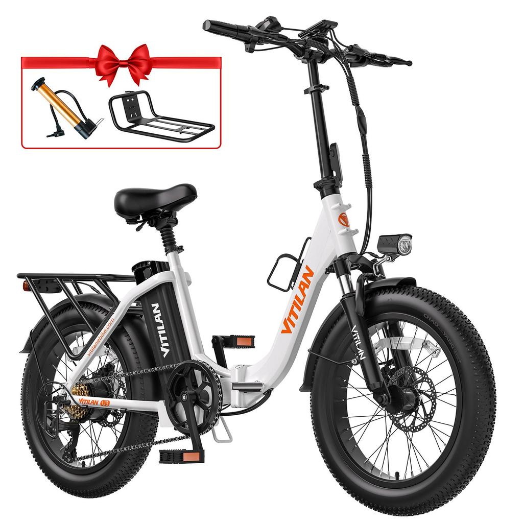 Vitilan U3 750W Bürstenloser Motor Elektrofahrrad - 48+ Reichweite, 330 lbs Nutzlast, 5'3" - 6'5" Fahrer, 7-Gang Shimano Schaltung, 48V LCD-Display