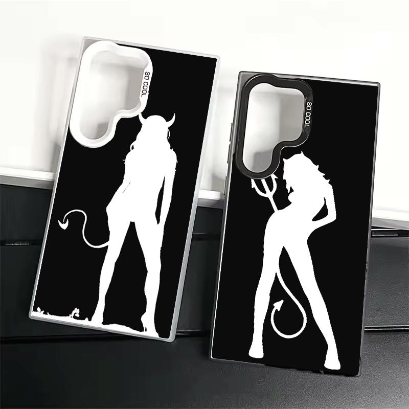 Devil Girl Silhouette Cool Shockproof Phone Case for Samsung Galaxy S26 Edge S25 Ultra S24 FE S23 Plus S21 Cover Anti Fall Funda