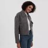 Women's European & American Style Grey Wool Coat with Turn-Down Collar, Large Pockets, for Autumn & Winter