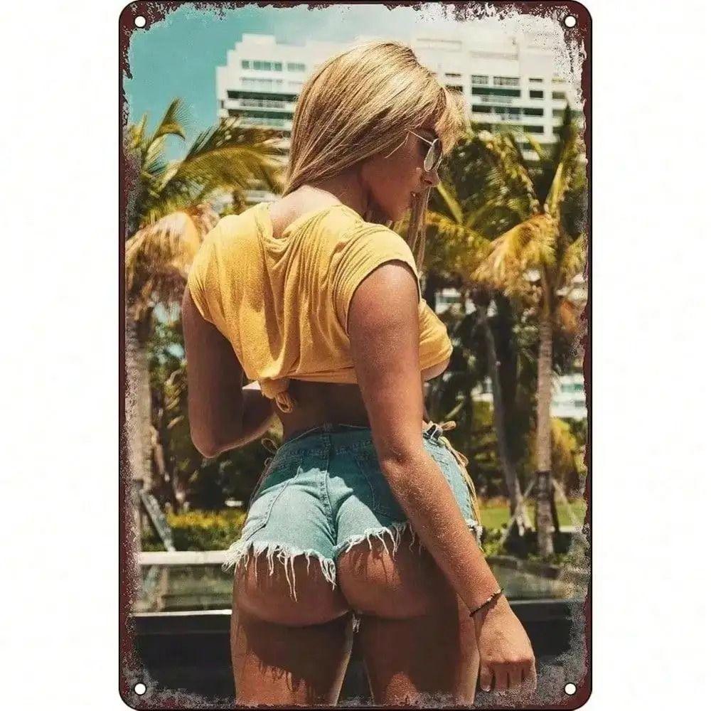 Vintage Girl Metal Sign Poster Retro Wall Art Home Decor Bar Club Man Cave Decoration 20x30cm