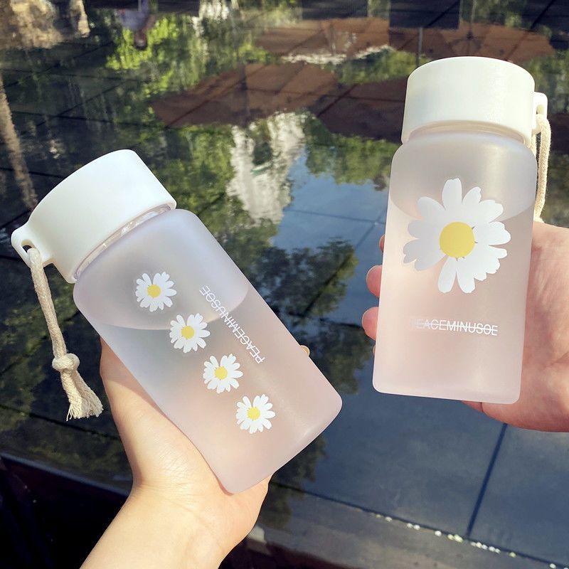 Water bottle summer plastic straw cup male and female students easy cup frosted flower tea water cup simple kettle large capacity cup