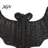 Spookhuis Feest Decor Geweven Rotan Vleermuis Muurhanger Decoratie, Halloween Handgemaakte Zwarte Vlechtwerk Vleermuis, Seizoensgebonden Decoraties 3D Eng Rustiek