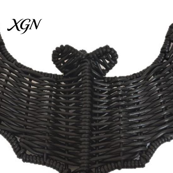 Spookhuis Feest Decor Geweven Rotan Vleermuis Muurhanger Decoratie, Halloween Handgemaakte Zwarte Vlechtwerk Vleermuis, Seizoensgebonden Decoraties 3D Eng Rustiek
