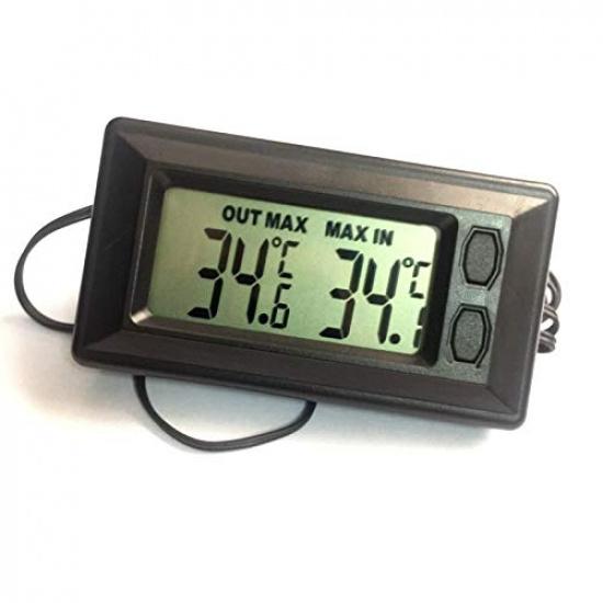 Mini Car Digital Interior LCD Display Temperature Meter Thermometer Black
