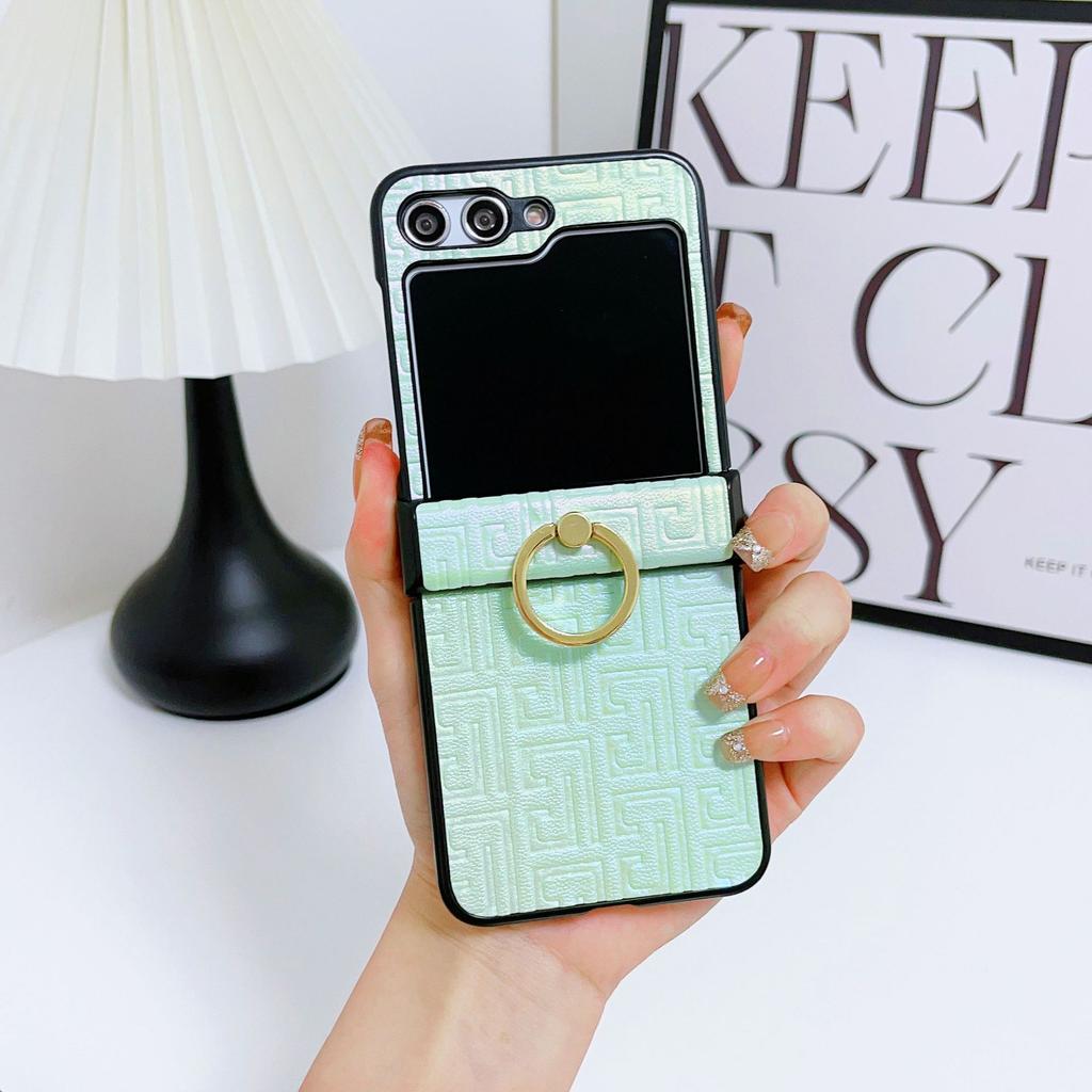Korean zflip1 maze pattern gradual change glitter powder leather rope samsung zflip1 mobile phone case folding zflip1