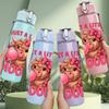 1PC Just A Little Moody Pig Art 750ml Color Plastic Sports Water Bottle Leakproof Flip Straw Lid Suitable for Sports Office Home Use