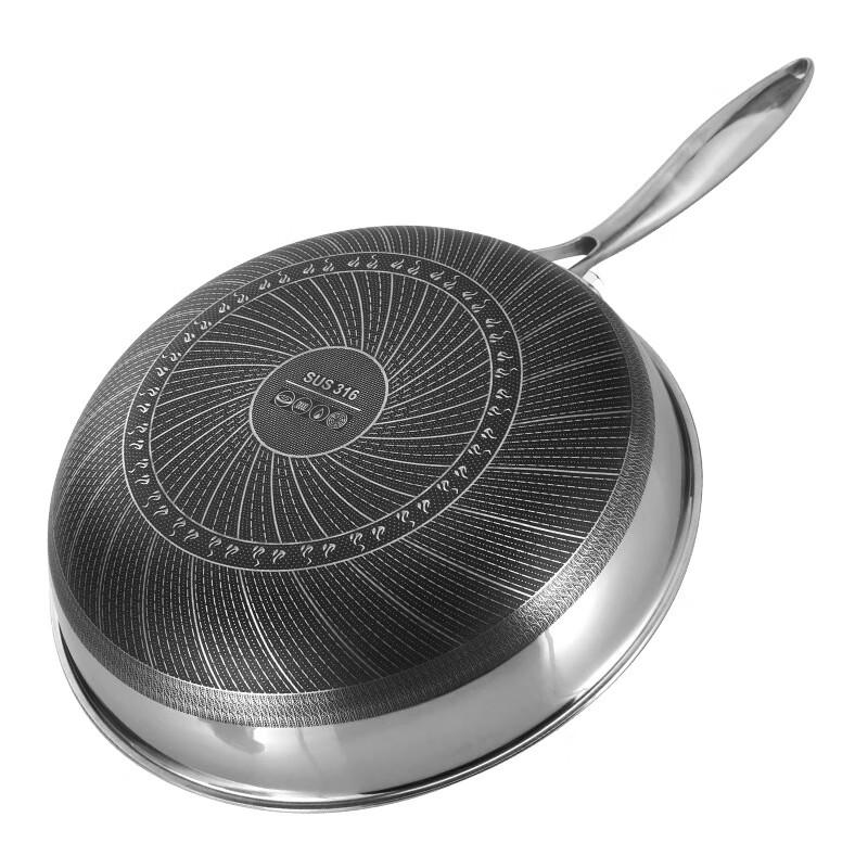 ZISIZ Double-Sided Honeycomb Stainless Steel Wok