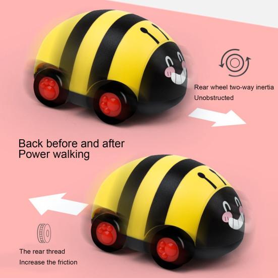 Pull Back Car Lovely Simulated Plastic Ladybug Two-way Pull Back Toy for Kids