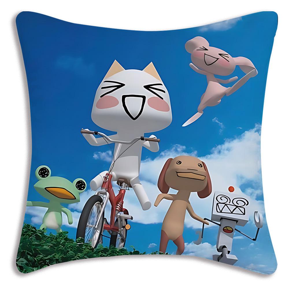Cute l-Inoue Anime Toro Pillow Covers Cartoon Sofa Decorative Home Double-sided Printing Short Plush Cute Cushion Cover