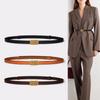 Zinc Zinc Alloy Metal buckle All-match Skirt decorations Thin waistband PU leather belt Circle Waist Strap