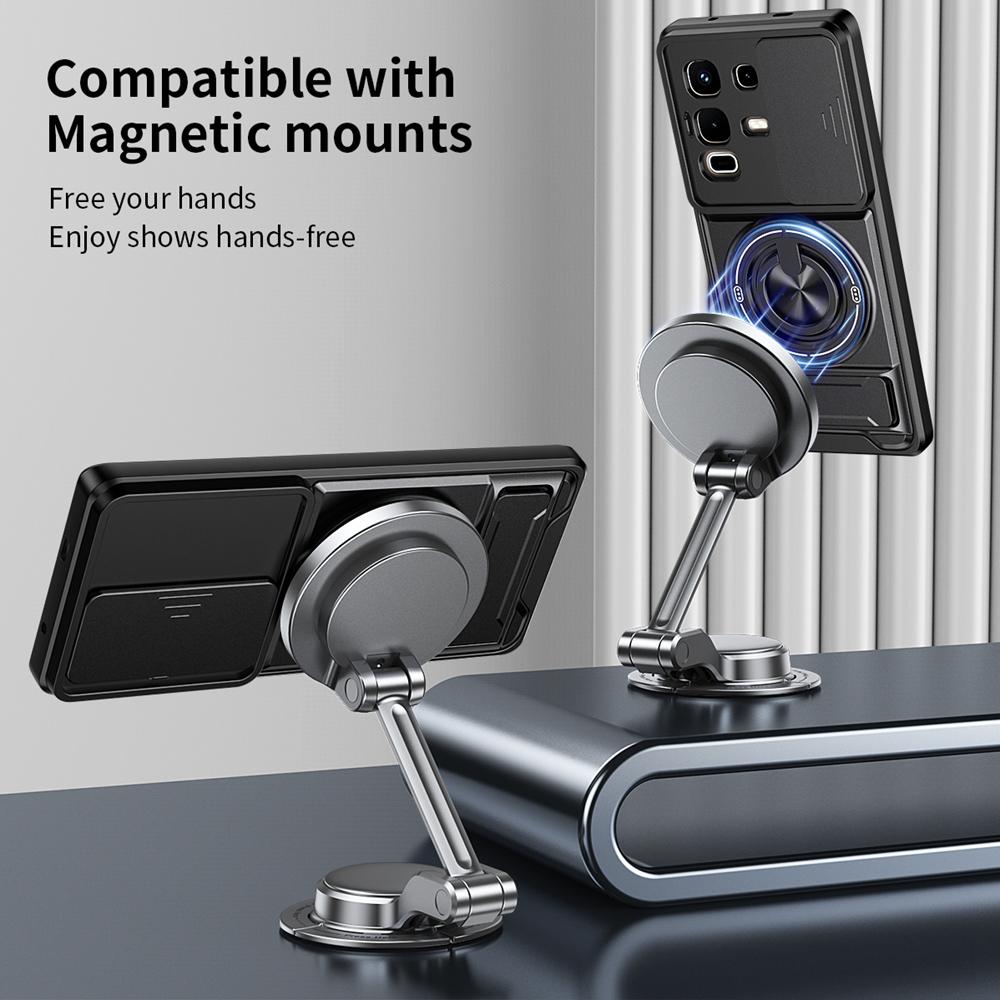 KEYSION Magnetic Phone Case for Infinix Note 50 4G 50 Pro+ 50S 50X 5G Slide Camera Protection Upright Kickstand Shockproof Cover