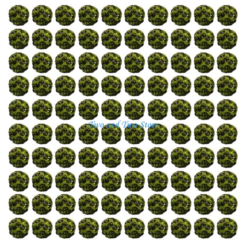 HX6F 100pcs 10mm Disco Ball Clay Beads Round Diamond Clay Bead Jewelry Craft Supplies