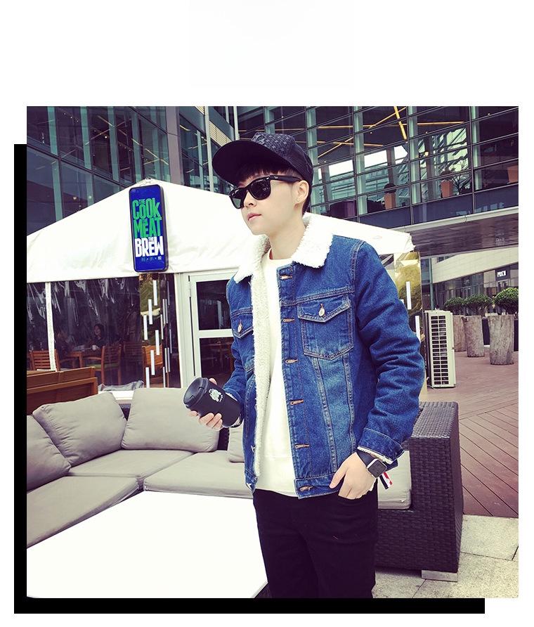Men's Trendy All-Match Thick Winter Warm Velvet-Lined Denim Jacket