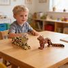 3D-gedrucktes Tiermodell Realistische Schneeleoparden-Figur mit flexiblem Gelenk Artikuliertes Fidget-Spielzeug zur Stressbewältigung