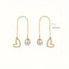 Korean Pearl Heart Drop Earrings - Trendy TikTok Style Fashion Studs