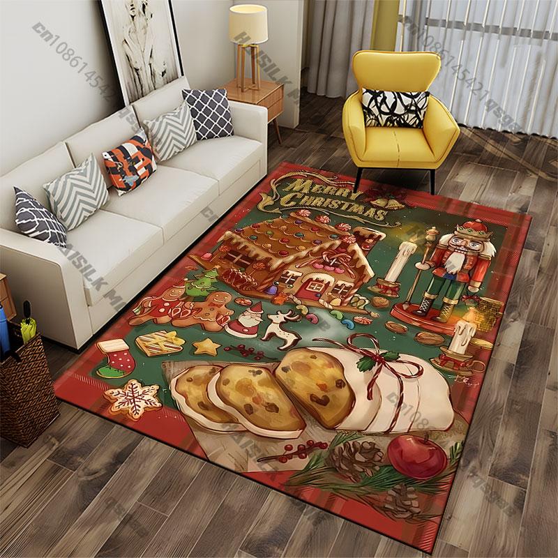 Festive Christmas treats decorations carpet Yoga living room room decor children's crawling mat doormat area rug