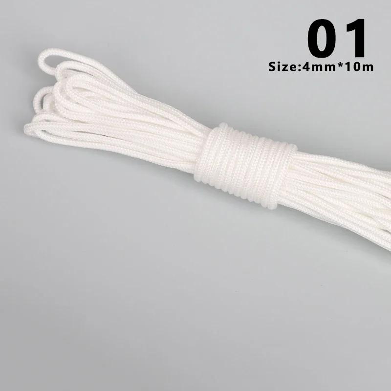 10m 4/6/8mm Thicken Nylon Rope Non-slip Wear-Resistant Strong Braided Rope DIY Bag Clothesline Handicrafts Making Accessories