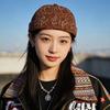 Unisex Retro Paisley Print Docker Cap Brimless Sailor Skullcap Vintage Ethnic Rolled Cuff Beanie Landlord Melon Hat for Men Women