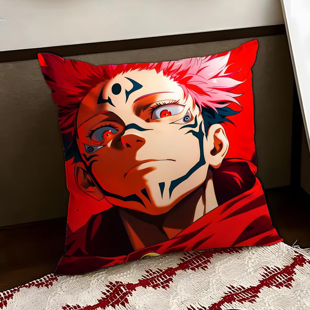 JJujutsu anime KKaisen Cushion Cover Reversible Soft Durable Pillow Cover Home  Car MultiScene Use for Daily Comfort