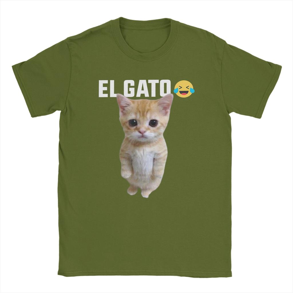 El Gato Meme Sad Crying Cat Munchkin Kitty Meme TShirt Summer Cotton T Shirts For Man Tshirt Short Sleeves Y2K Retro Clothing