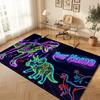 Dinosaur Theme Soft Crystal Velvet Rug Custom Name & Text Print Non Slip Floor Rug for Bedroom Living Room