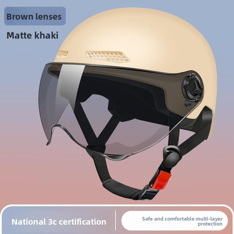 Helmet, Electric Car, Men's and Women's ABS Half Helmet, Sun Protection, UV Protection, Cycling Helmet, Summer Breathability