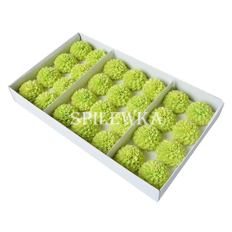 

Spilewka 28Pcs 5x4cm Ping Pong Chrysanthemum Pompon Daisy Artificial Flower Heads for Wedding Valentine Gifts DIY Home Decorate світло-зелений колір