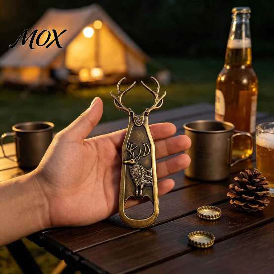 Vintage Metal Bottle Opener Elk Antler Opener, Heavy Duty Retro Beer Unique Holiday Gifts for Men Cap Remover Home Bar, Artistic Kitchen Gadgets