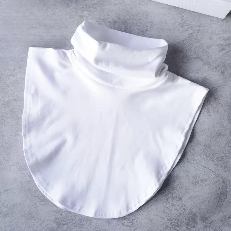 

Женский полосатый зимний теплый съемный воротник-манишка с высоким круглым вырезом для белой рубашки, шарф на шею, ложные воротники