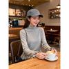 La Chapelle Ruffled Mock Neck Long-Sleeve Women's Tee