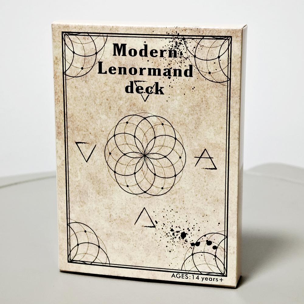 Mistyczny Księżyc Lenormand Wyrocznia: Kompletna talia 36 kart ze słowami kluczowymi i wskaźnikiem „tak/nie” do duchowego wróżenia 10,4 * 7,3 cm