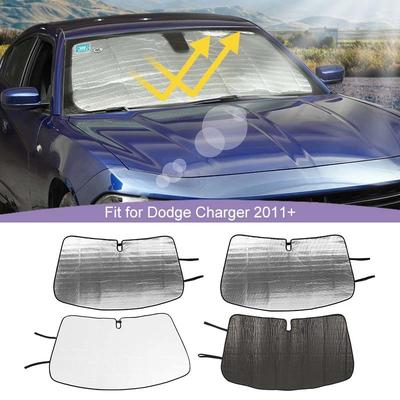Auto Frontscheiben-Sonnenschutz Fensterblende Faltbare Sonnenblendenabdeckung Passend für Dodge Charger 2011 Aufwärts Autozubehör, 1 Stück