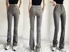 YPFF Trendy European & American Style Women's High Waist Slimming Flare Jeans with Heart Pocket.