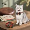 Holiday Gift for Pets Christmas Bow Pet Collar, Adjustable Cat Collar with And Bell, Festive Costume Plaid Print Cats, Small Dogs, Wear Dog Neck Strap