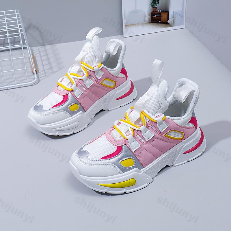 Fashion Women's Vulcanized Shoes Autumn New Outdoor Non Slip Platform Sneakers Fashion Lace Up Height Increase Comfortable Running Shoes