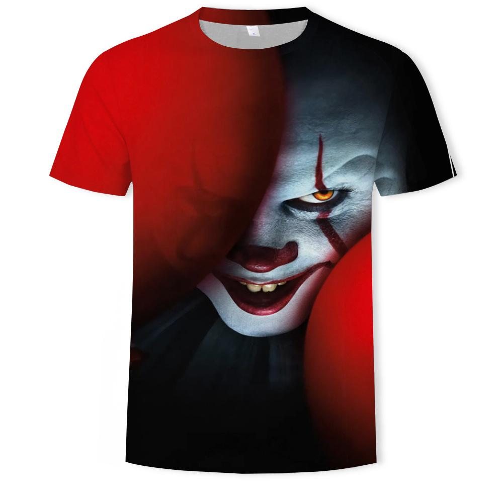 Summer Round Neck 3D Joker Resurrection Night Print Top Fashionable Casual Short Sleeved Men's T-shirts