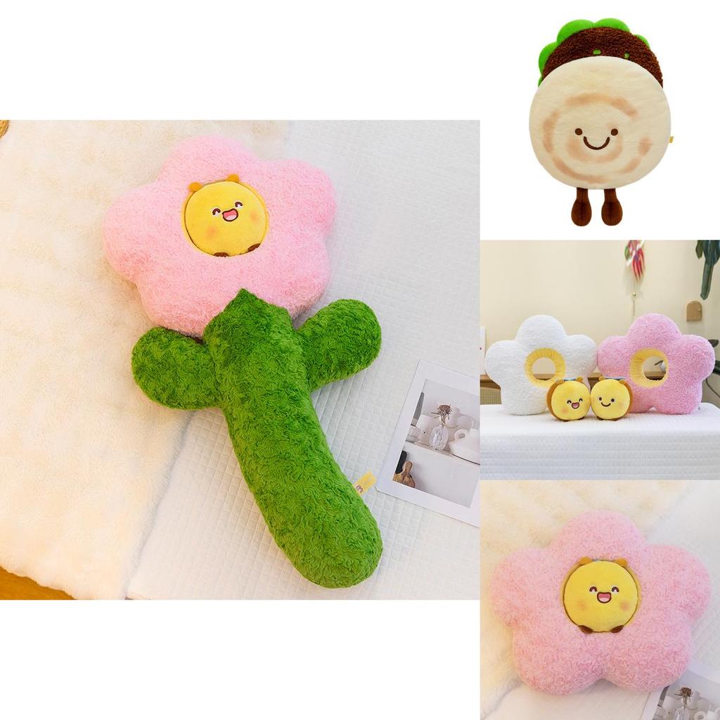 Cute Cartoon Flower Plush Toy Cushion Pillow For Giftgiving And Home Comfort