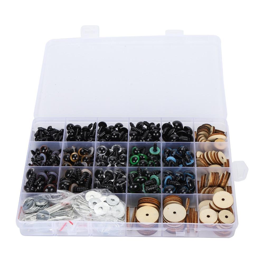 

264pcs Various Sizes Movable Joints Colored Safety Eyes DIY Accessories Plastic Eyes Handmade Dolls