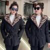 Women's new leopard print cold windproof lightweight thickened fluffy warm loose high-quality fabric casual sports Parker cotton jacket
